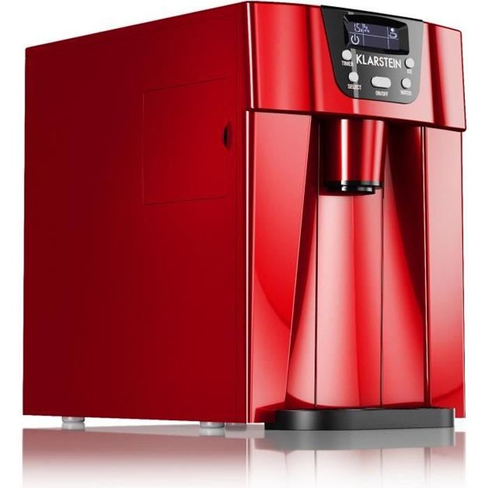 Klarstein Ice Volcano 2G Machine à glaçons 12kg-24h - écran LED - 2 tailles de glaçons - 100W - rouge