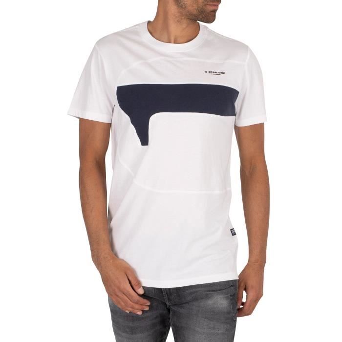 G-Star Pour des hommes T-shirt une coupe et cousu, blanc