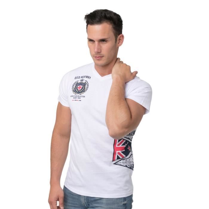 GEOGRAPHICAL NORWAY T-Shirt BLANC Blanc - Homme