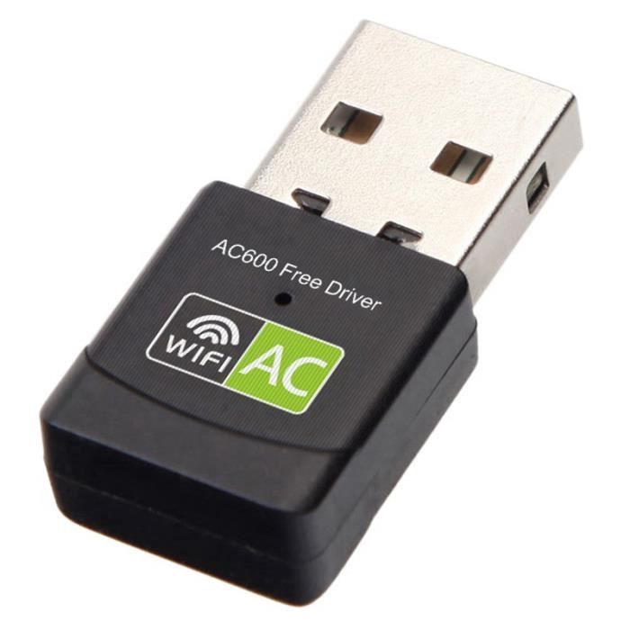 Carte Sans Fil Wifi Sans Pilote 600M Externe 5G Double Bande USB Carte RéSeau Sans Fil RéCepteur Sans Fil de Bureau pour Bureau