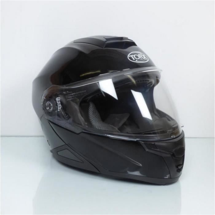 Casque Moto Modulable Noir - Homologué ECE 22, Visière Anti-Rayures, Pare-Soleil Intégré
