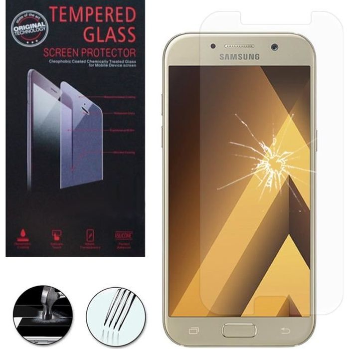 Pour Samsung Galaxy A5 (2017) 5.2- A520F- A5 (2017) Duos : 1 Film de protection d'écran Verre Trempé