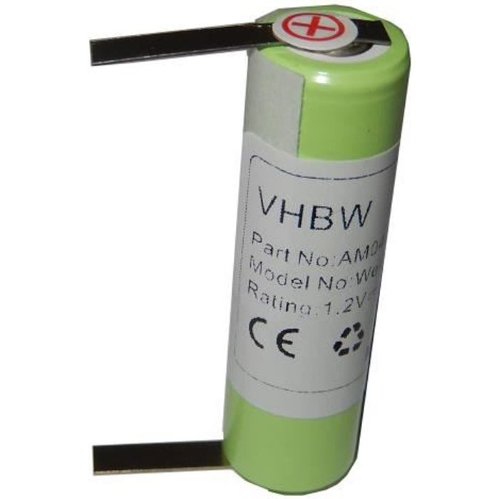 Batterie de secours pour tondeuse à cheveux Wella Contura HS40 - Remplace : KR800 AAE, 1HR-AAC - Dimensions : 49mm x 14.5mm - Tec…