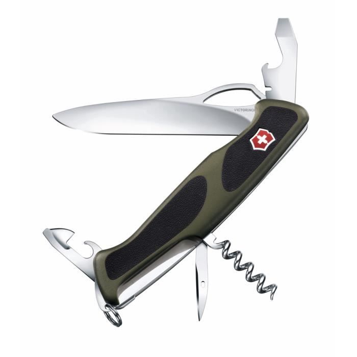 Victorinox RangerGrip 61 Vert - Couteau Suisse de Poche - 12 Fonctions - 130 mm