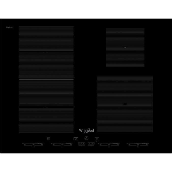 Plaque de cuisson induction - WHIRLPOOL - 4 feux - L 65 cm x P 51 cm - SMC654FBTIXL - Noire