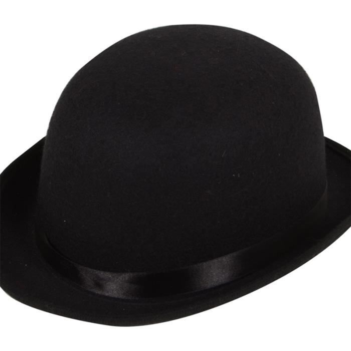 Chapeau Melon Feutre Noir Accessoire Déguisement Adulte