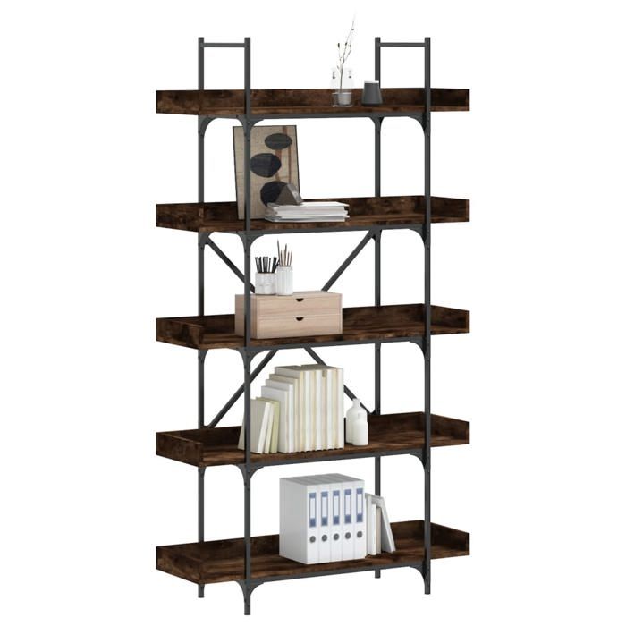 vidaXL Bibliothèque 5 niveaux chêne fumé 100x33x180 5 cm 837699