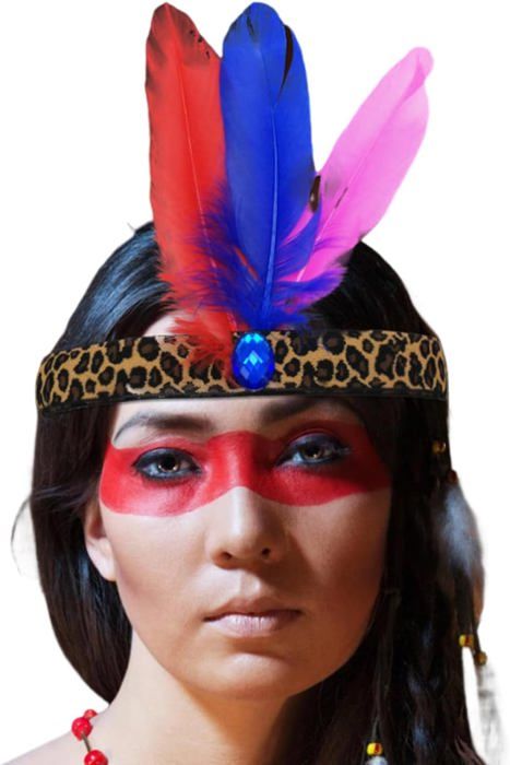 Coiffe En Plumes Indienne - Unisexe Pour Cosplay, Fête, Halloween, Tour De Tête 55-60cm
