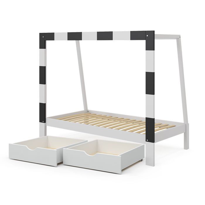 Lit denfant Football goal 80x160 cm avec tiroir Blanc Vitalispa 50583