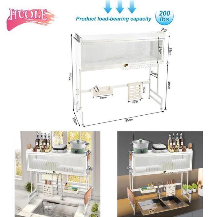Égouttoir à Couverts En Acier Antirouille Pour Évier - Support Fourchettes Baguettes Blanc Ou Noir