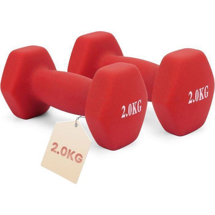 Lot De 2 Haltères - 2 X1 Kg - Haltères Fitness - Revêtement En Vinyle