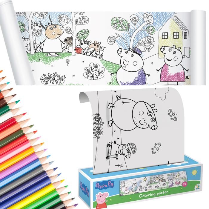 Coffret créatif - Peppa Pig - Rouleau de coloriage - 1 rouleau - Pour enfants à partir de 3 ans - Mixte