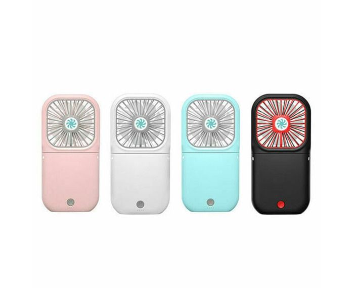 Mini ventilateur de cou portable pliable et rechargeable par USB Vibe Geeks - Rose