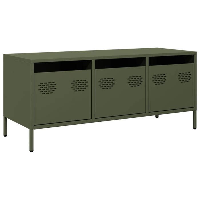 Console TV VENT-FLASH - Banc TV Meuble TV - vert olive 1015x39x435 cm acier laminé à froid - Meuble de Salon（31782）ZLH