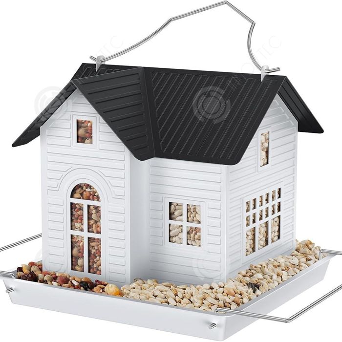 Comparer les prix de INN Mangeoire à oiseaux suspendue en forme de maison avec lumière LED solaire décoration de jardin mangeoire pour oiseaux exterieur