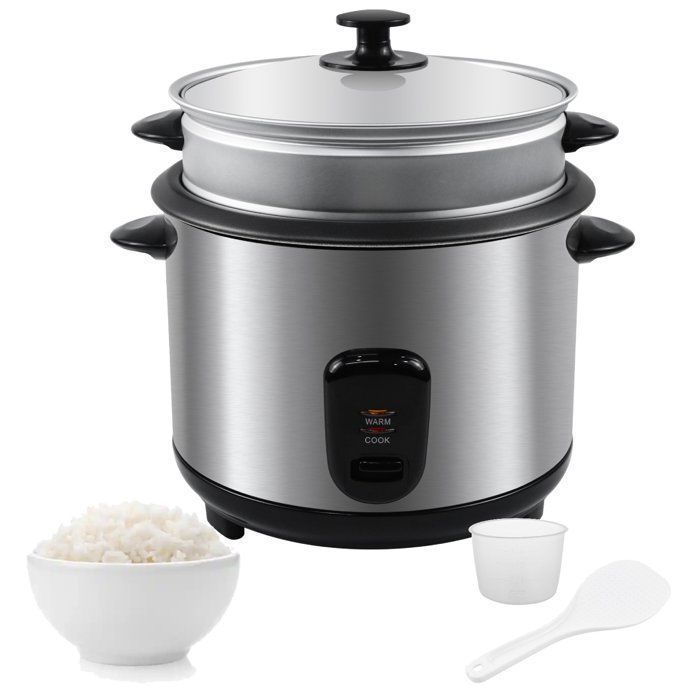 Cuiseur à riz 2 2L - OZAVO Rice Cooker Électrique Vapeur avec Couvercle en Verre Bol Antiadhésif Amovible