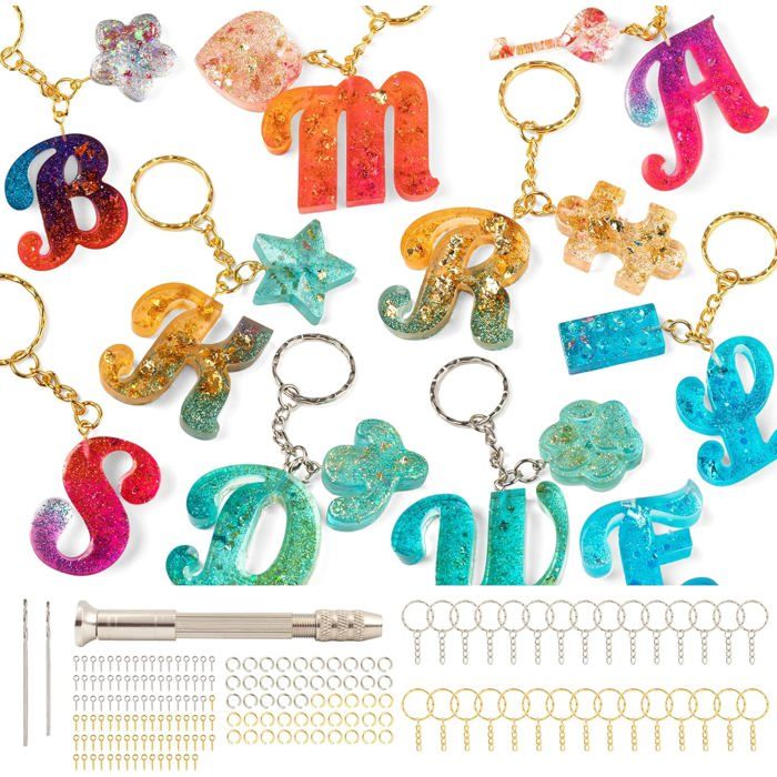 Lot de 2 écussons thermocollants colorés en forme de lettres de l