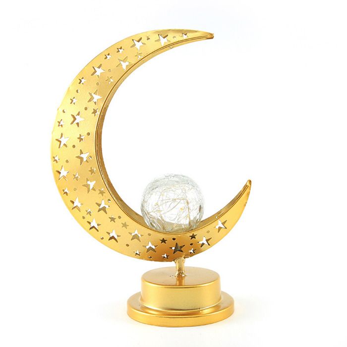 lampe décorative de bureau -DIRIGÉlampe de bureau-ferronnerie ajourée sur le thème des fêtes-lune