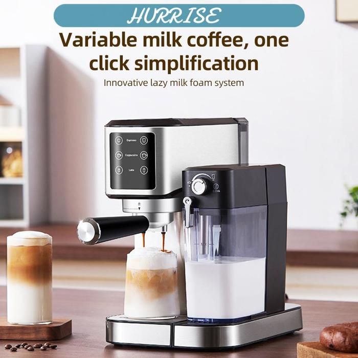 Sonew petite cafetière Machine à café électrique avec système de mousse de lait electromenager cafetiere Prise UE argentée - Sonew