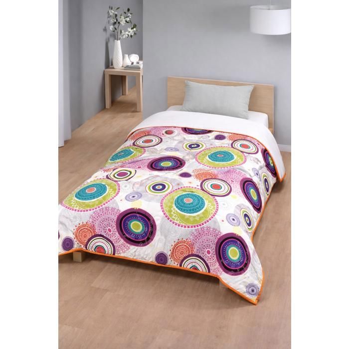 Couette légère imprimée / Non tissé blanc - 1 personne 140 x 200 - MORTREUX