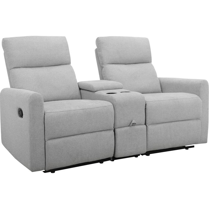 Dacoulas - Fauteuil De Relaxation Double En Tissu Gris Clair Dacoulas - Fauteuil De Relaxation Double En Tissu Gris Clair