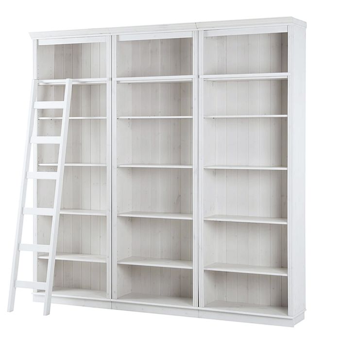 Anita-bibliothèque à 5 Étagères En Pin Blanc Lot De 3 Anita-bibliothèque à 5 Étagères En Pin Blanc Lot De 3