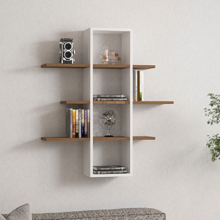 Étagère Plantes Dmora en Bois Mélaminé Blanc 96x20x101h cm Étagère Plantes Dmora en Bois Mélaminé Blanc 96x20x101h cm