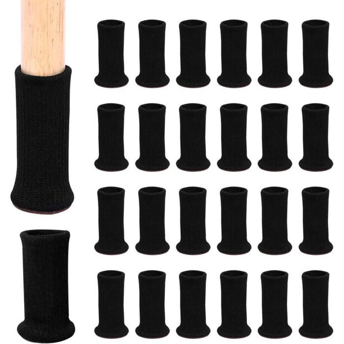 24 paires chaussettes antidérapantes pour pieds de chaises – anti-rayures silencieuses déplacement facile