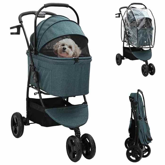 Poussette Pliante Pour Animaux VidaXL – Polyester, Réglable 78 x 54 x 101 cm - vue 4