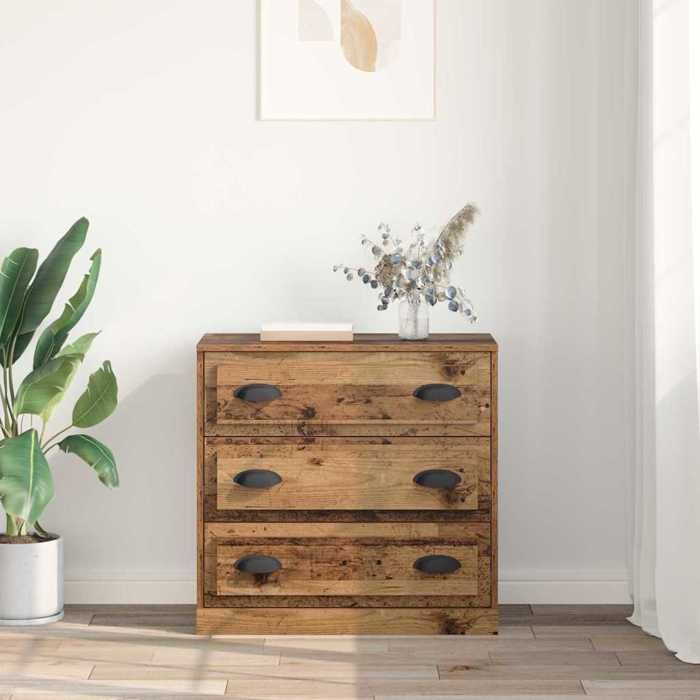 Marron Commode Salon CHIC Buffet bas/Cabinet 1 PC Bois Ancien 70x35 5x67 5 cm Bois dingénierie N15758