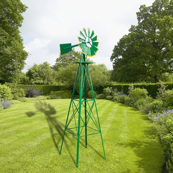 Moulin à vent de jardin-Éolienne de jardin-8 pieds de haut, 26 à la  base-Vert - Cdiscount Jeux - Jouets