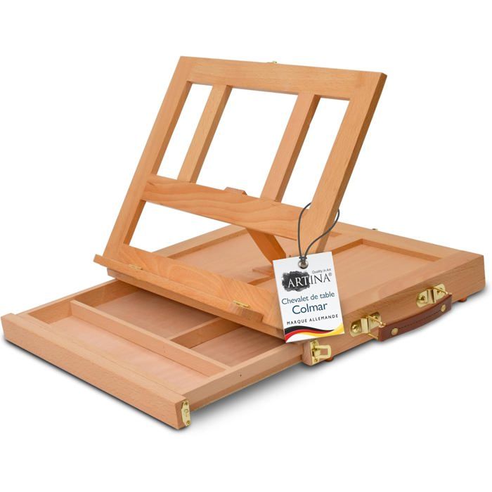Artina Malette Chevalet De Colmar Boite Planche A Dessin Avec Tiroir Et Compartiments Pour Le Rangement Des Accessoires Et Achat Vente Chevalet De Peintre Artina Malette Chevalet De Cdiscount