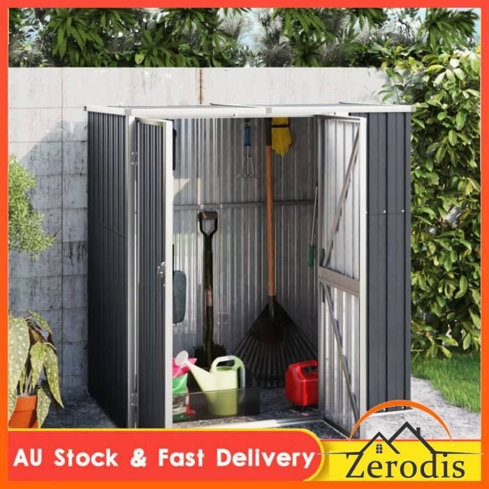 Abri à outils de jardin anthracite 161x89x161cm acier galvanisé -BK316211 (PLA)