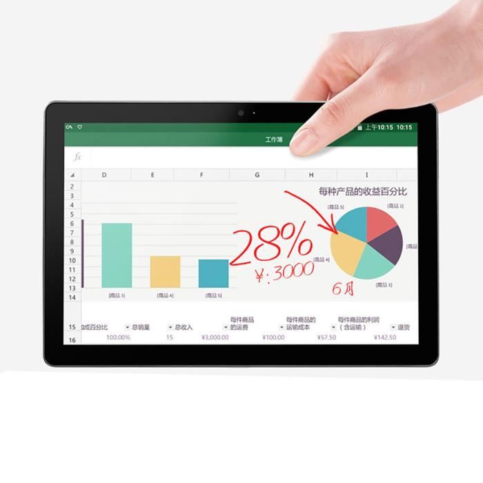 i8 Maxi 2.1GHz 4Go + 64G Android7.1 Tablette Résolution