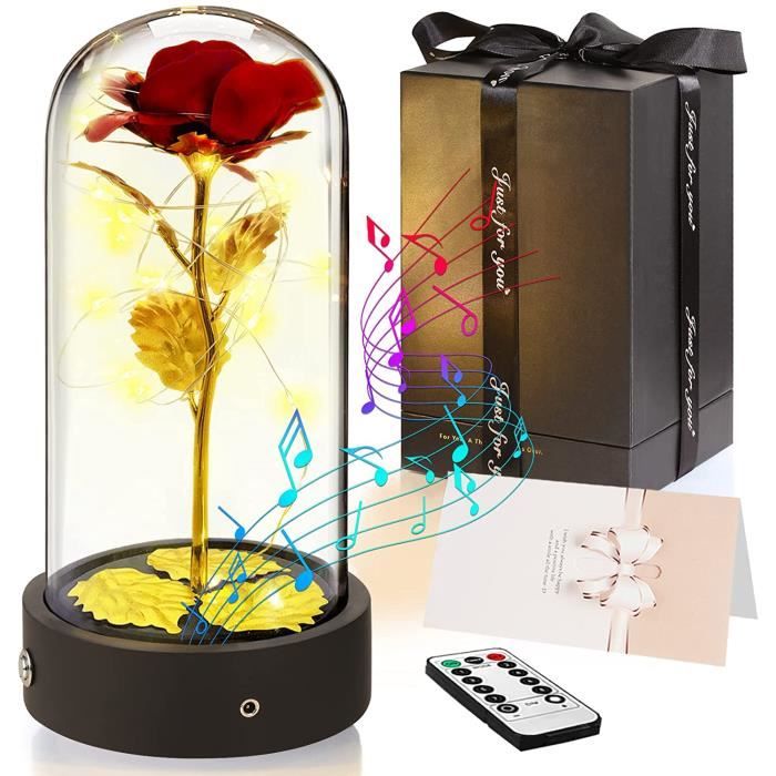 Boite a musique Rose éternelle - sous cloche - The Beast