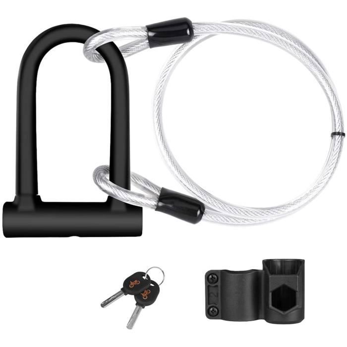 Vélo U-lock D-lock avec 2 clés, Robuste haute sécurité Antivol U-lock, Pvc  imperméable à l'eau Antirouille Vélo en forme de U Loc