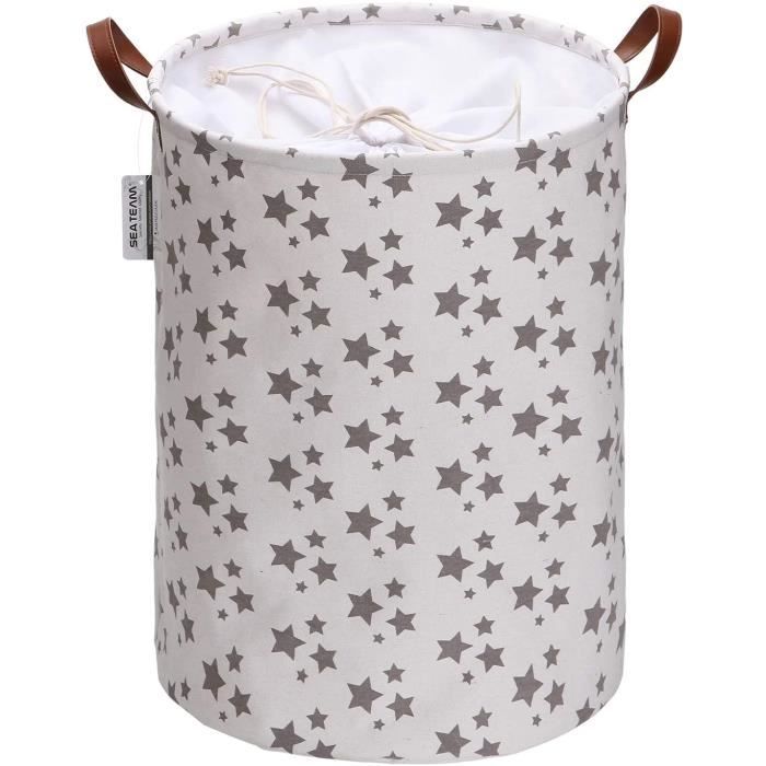 Grand Panier à Linge, Grand Panier à Linge Sale Avec Poignée En Cuir, Panier De Rangement En Corde Tissée Pour Couverture, Jouet Dans Le Salon, Salle De Bains, Chambre - 58 | FR