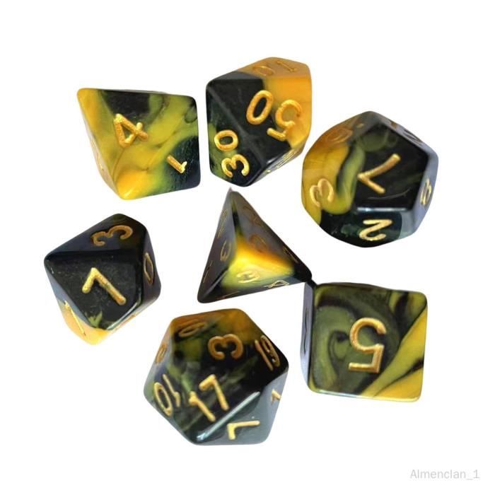 Set De 7 Dés Polyédriques Pour Jeux De Rôle (RPG) - 4,6,8,10,12,20 Faces, Bleu