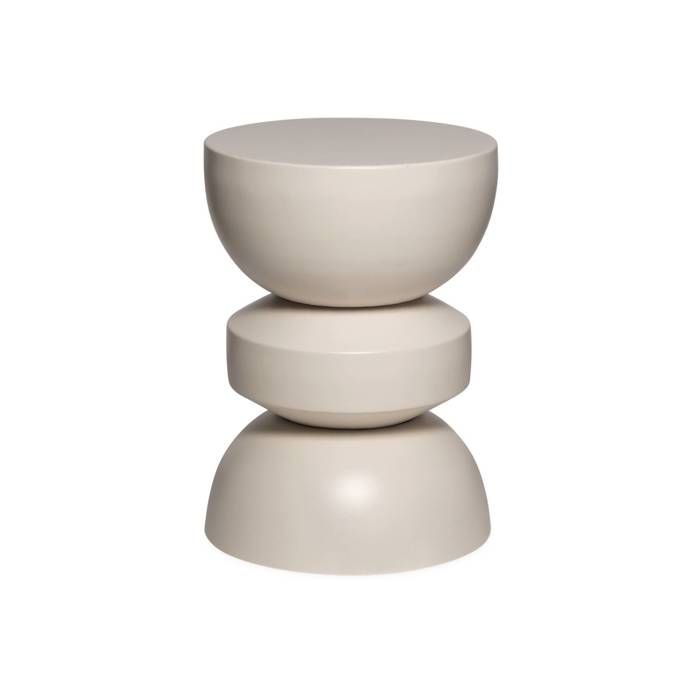 Table dappoint. bout de canapé. table de chevet en métal. crème. Assa. Ø32 x H 43.5cm
