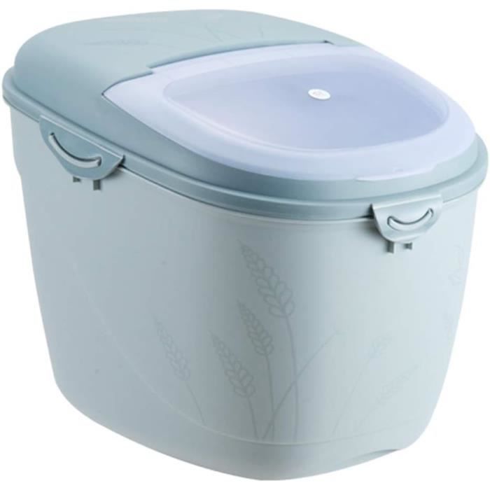 Récipient à Riz Avec Couvercle Rabattable - Stockage 5 Kg De Céréales - Transparent Et Hermétique