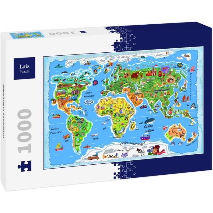 Puzzle Carte du Monde en Français - 1000 Pièces - Cdiscount Jeux - Jouets