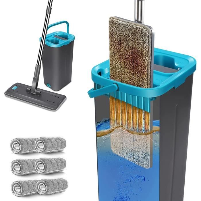Chariot de lavage 2 seaux avec presse à mâchoires