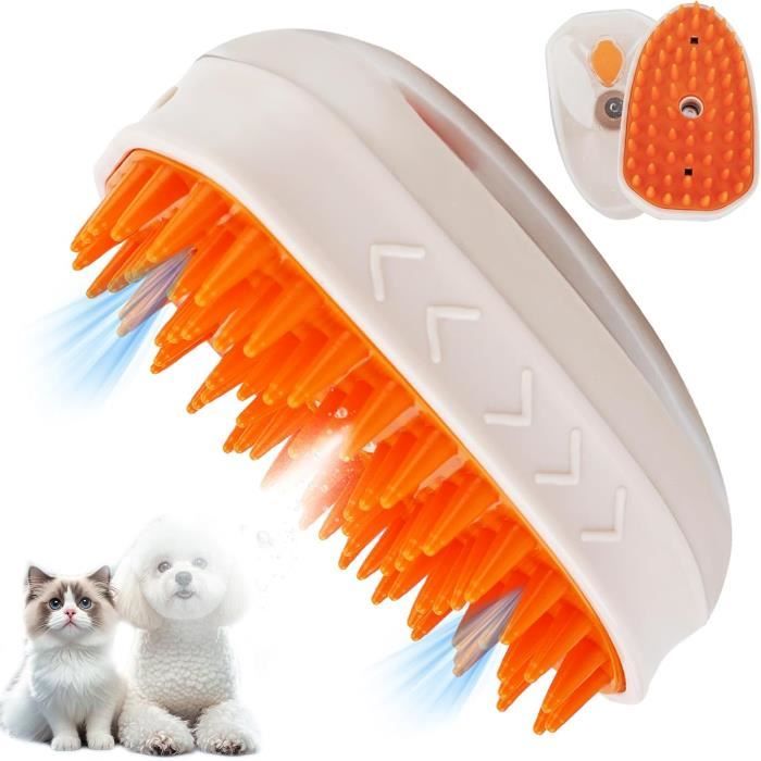 Brosse à Vapeur pour Chiens Avec Irradiation UV,Massage,Nettoyage et Toilettage 4 in1,Brosse à Vapeur pour Grands Chiens Poils Longs