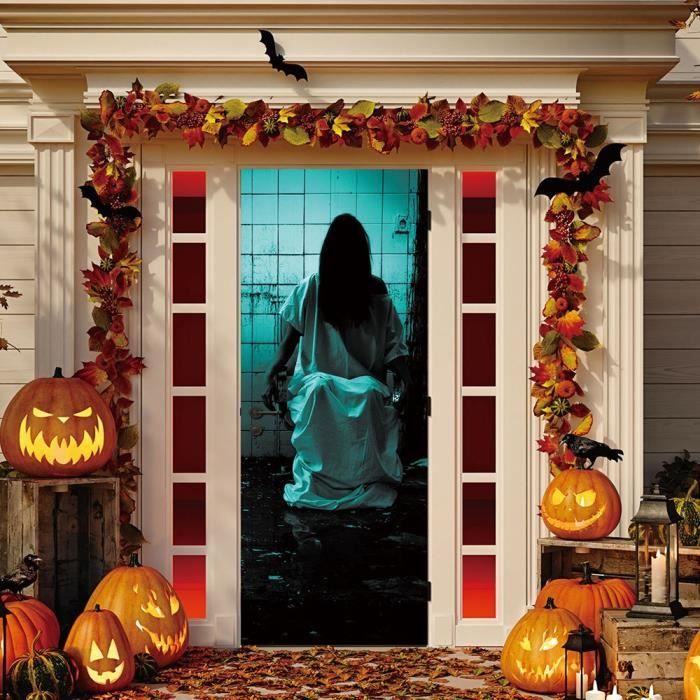Clest F&H 19,6 Pouces décorations d'halloween en Peluche araignée Noire Halloween décorations de Maison hantée extérieur intérieur