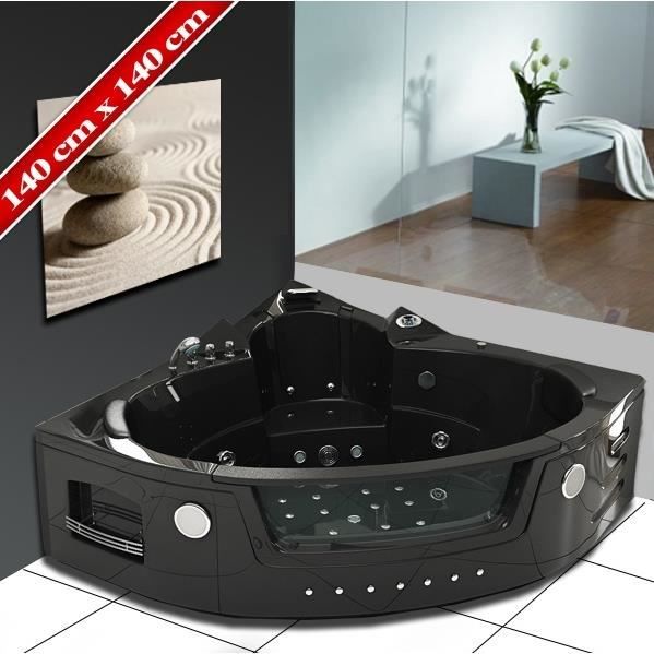 Baignoire Balneo D Angle Noire 2 Places 140x140cm Achat Vente Baignoire Kit Balneo Baignoire Balneo D Angle No Cdiscount