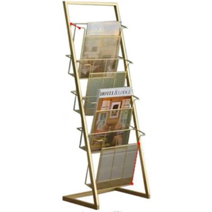 Présentoir à Brochures 4 étages Pliable - 36x27x132 Cm - Porte-revues, Magazines, Flyers - 10