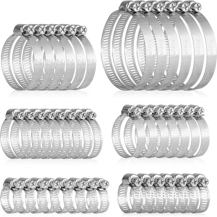 Lot De 5 Colliers De Serrage (raccords) Inox 18/8 - Taille 21x38mm - Marque FP INOX