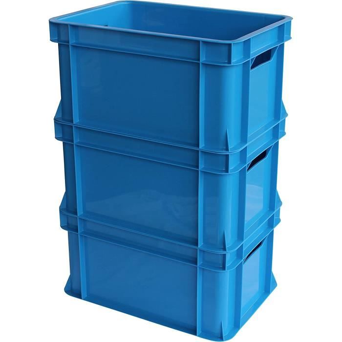 Bac Plastique rectangulaire 10 litres Multi-Usage | Lot de 10 | Ménage |  Lessivage| Petits travaux de Bricolage | Dimensions 43x33x10 cm | Bleu 