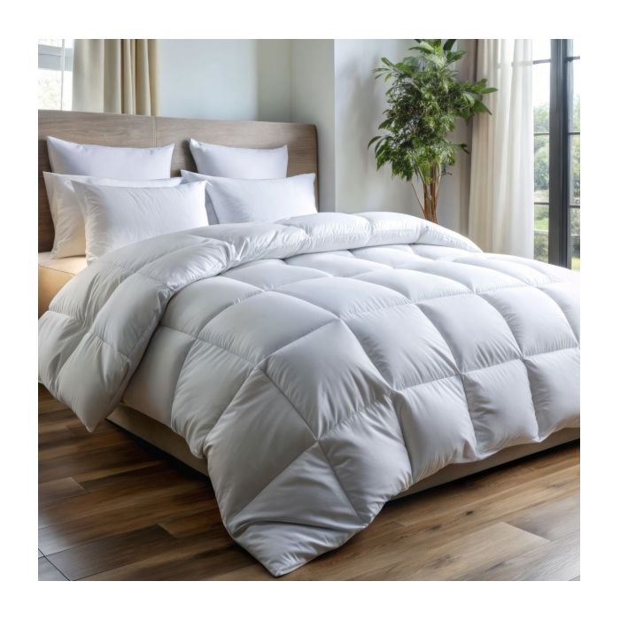 ALPES BLANC - Couette Naturelle Tempérée 90% Duvet – 220g/m² - Fabrication Française- Légère et gonflante 240x260 cm