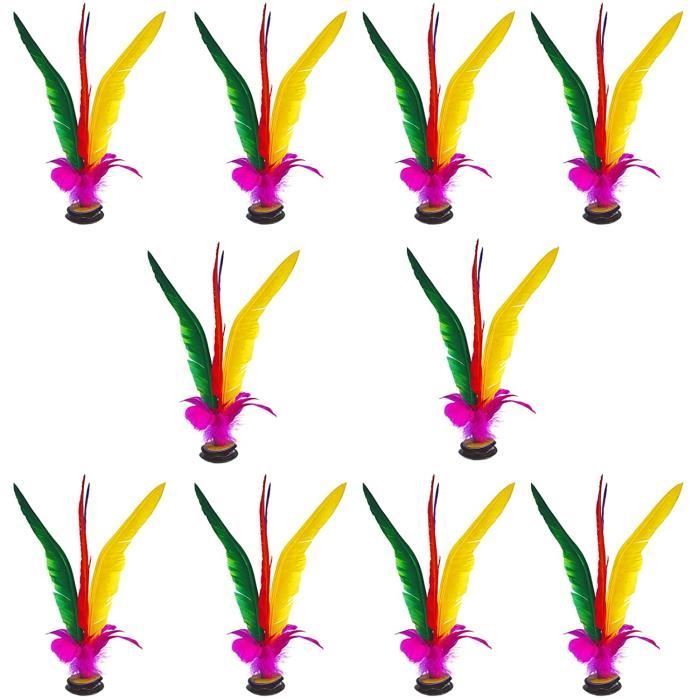 Lot De 10 Balles Badminton Plumes Canard - Volants Entraînement Extérieur | Balles Caoutchouc Durables - 10